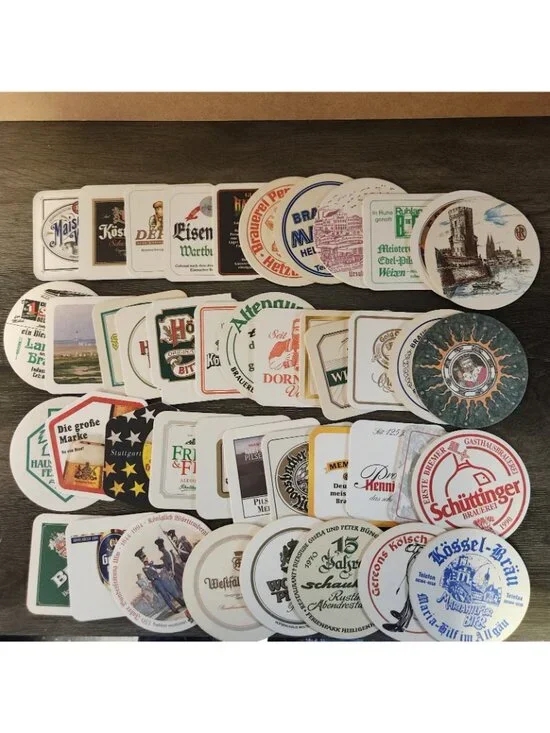 VTG German European Foreign Beer Cardboard Coasters Pub Bar Lot of 100 Assorted - Picture 2 of 7